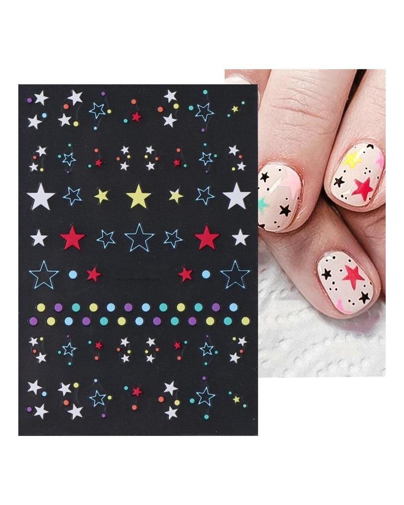 Laser Nail Stickers Butterfly Heart Star Design Adhesive Slider Decals Nail Art Stickers Manicure Decorations