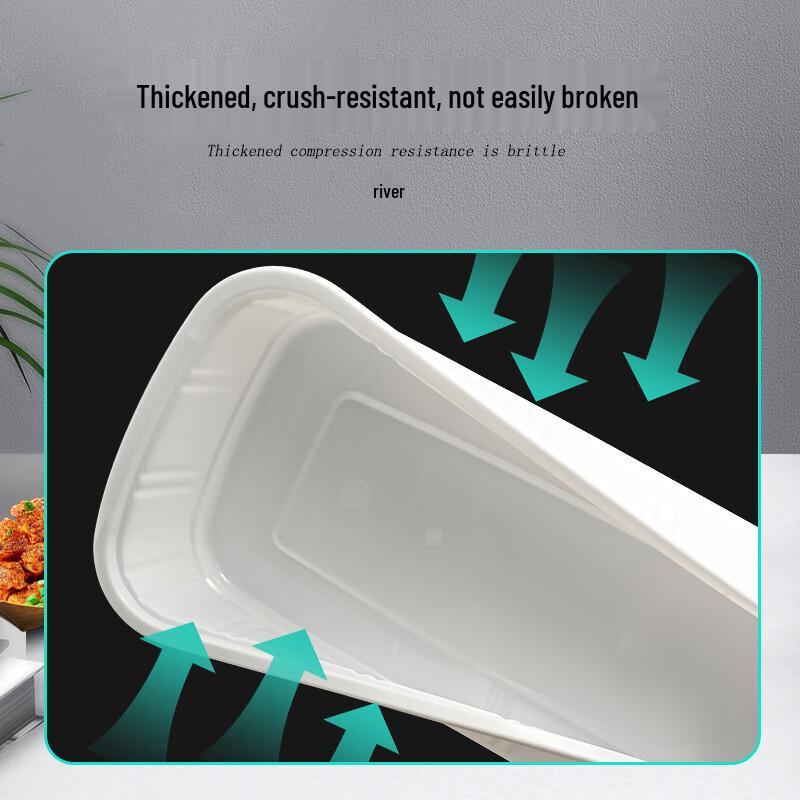 Jinmei Box King Rectangular Disposable Food Containers with Lids, 2200ml (80 Sets)