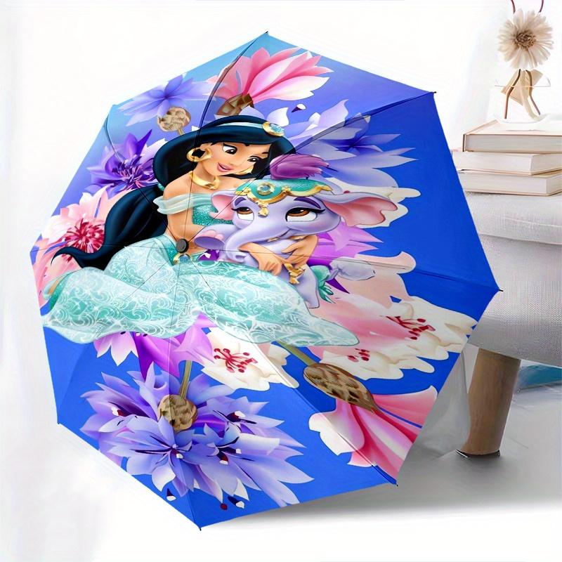 Princess Jasmine, Elephant Friend Automatic Opening and Closing Umbrella, Compact Travel Umbrella, Lightweight and Portable, Suitable for Be