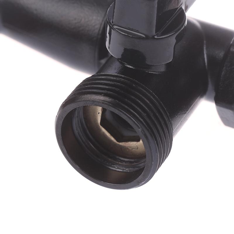 Black Faucet Outdoor Garden Anti-Freeze Bibcocks With Dual Outlet For Washing Machine 1/2 Inch Outdoor Hose Faucet Garden