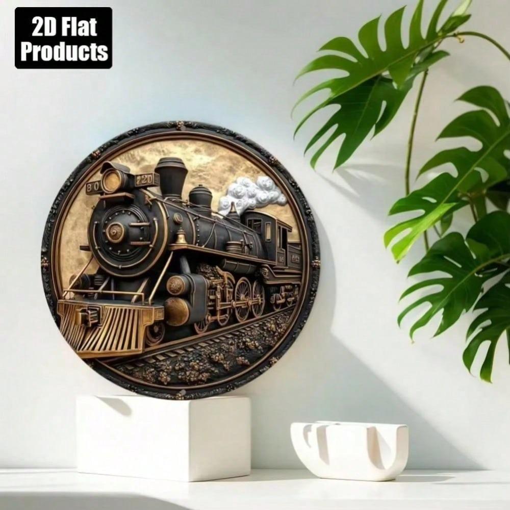 Vintage Steam Train Locomotive Tin Sign Metal Poster Wall Art Home Office Decor