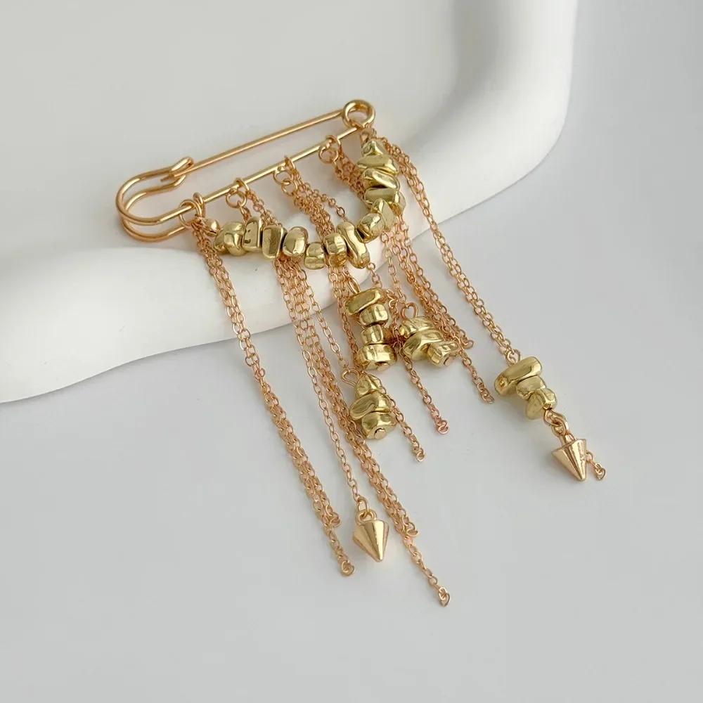 New Multi-Functional Chain Tassel Brooches Adjustable Detachable Beaded Chain Pin Handmade Fixator Trouser Leg Women