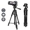 55” 140CM Travel Digital Camera Tripod Professional Aluminum Tall Phone Stand With Quick Plates Mount Pan Head For DSLR SLR