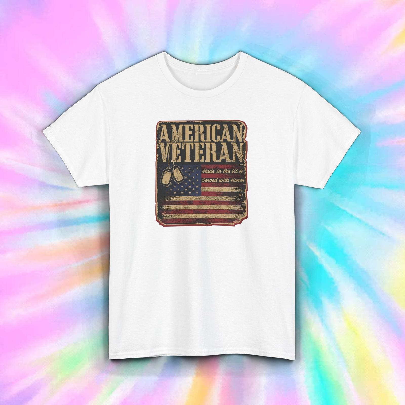 American Veteran USA Flag Military Patriotic Soldier T-Shirt Mens Womens Tees Top S-5XL M
