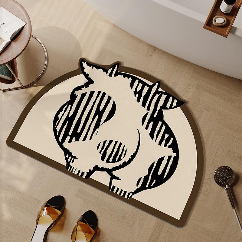 

Коврик для унитаза с рисунком диатомовой грязи, грязеотталкивающий, нескользящий, впитывающий, грязеотталкивающий, износостойкий коврик для ног 40 * 60cm