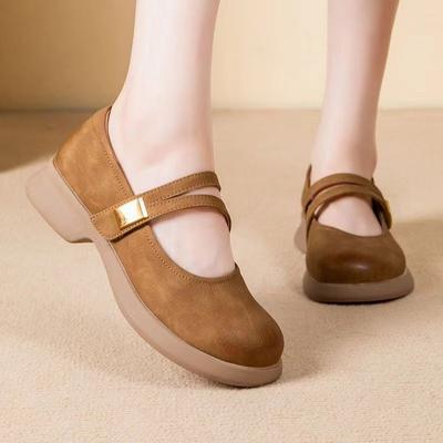 Autumn Mary Jane Small Leather Shoes Breathable Retro Soft Sole Not Tired Feet Shallow Mouth Low Heel Single Shoes