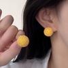 Frosted Granular Round Stud Earrings - 2025 Light Luxury Style