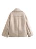 2024 Autumn/Winter Plus Size Suede & Velvet Women's Jacket with Turn-Down Collar