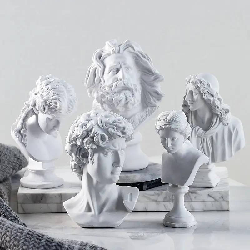 Ancient Greek Goddess Athena Sun God Apollo Mini Plaster Resin Statue Nordic Home Decoration David Head Figurine Art Ornaments