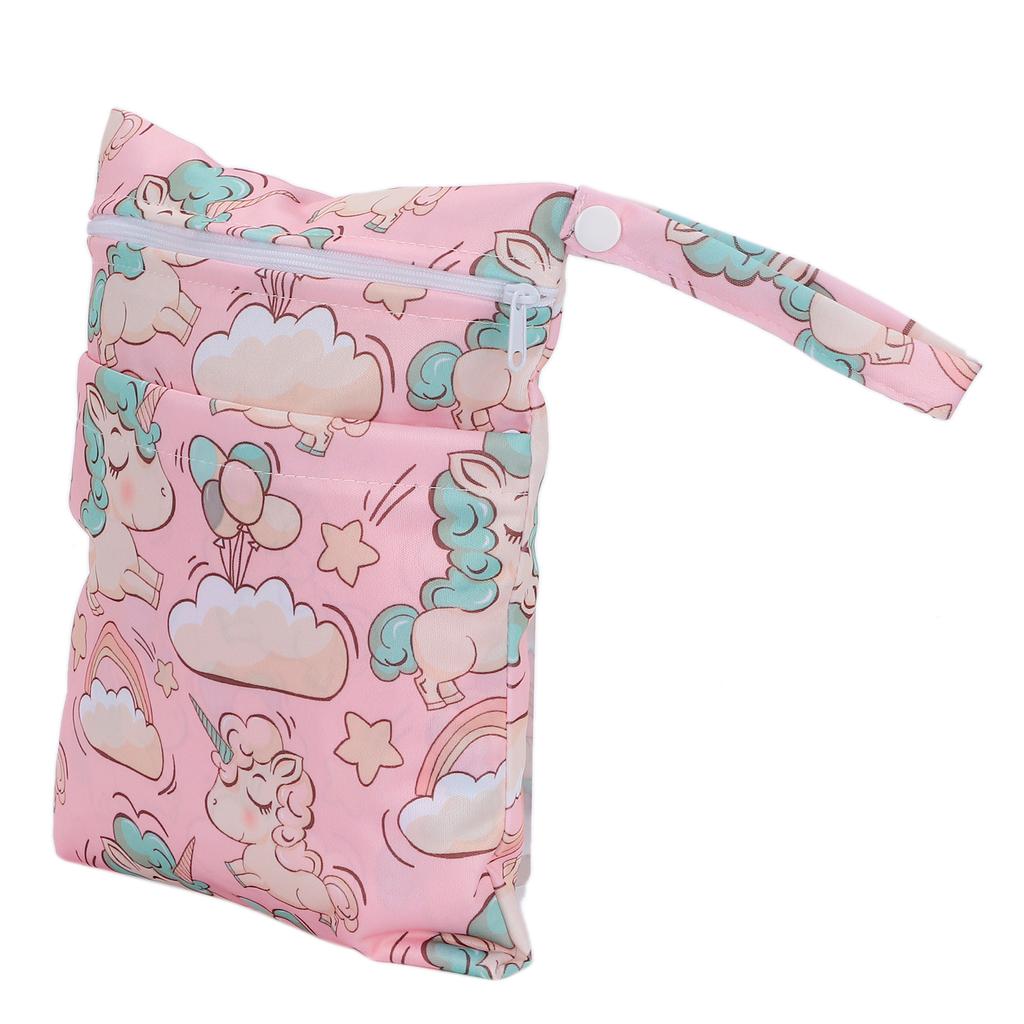 Double Zippers Wet Dry Diaper Bag Cute Pattern Travel Portable Diaper Nappy Storage Bag#1