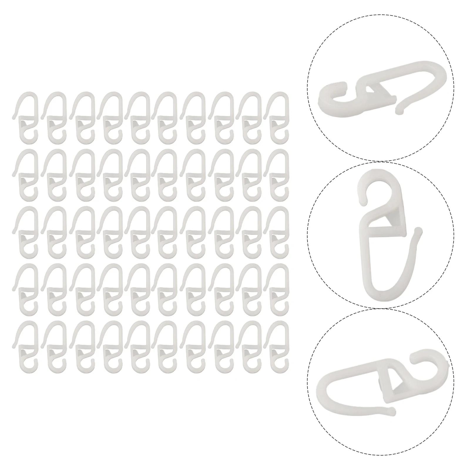 

50pcs Curtain Folding Hook Plastic 34mm Curtain Accessories Curtain Hooks Plastic Hooks For Home Curtains Sliding Rail Hook