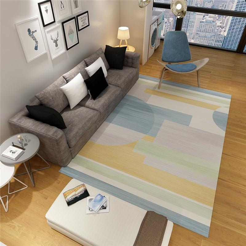 European-style Geometric Living Room Carpet Room Decoration Home Balcony Area Rug Large Bedroom Carpets Soft Entrance Door Mat