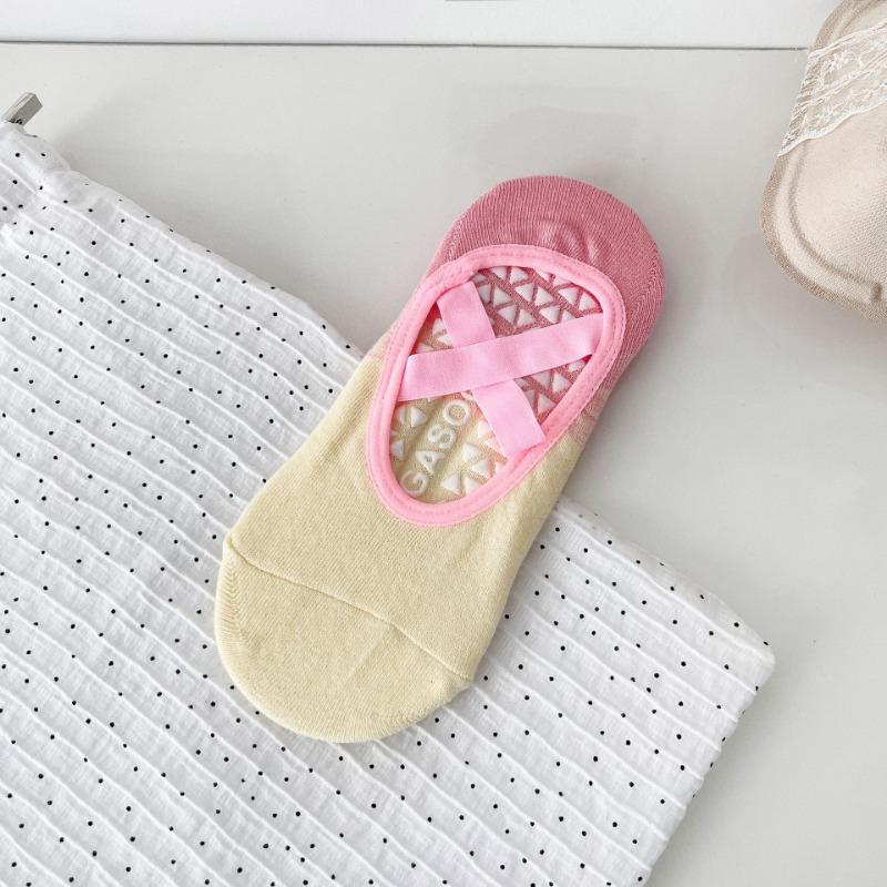 

Градиентные носки для йоги, Профессиональные носки для пилатеса, для фитнеса в помещении, спортивные носки, Женские, Силиконовые, Нескользящие, Влагоотводящие, Бесшумные 1 pair розовый/жёлтый