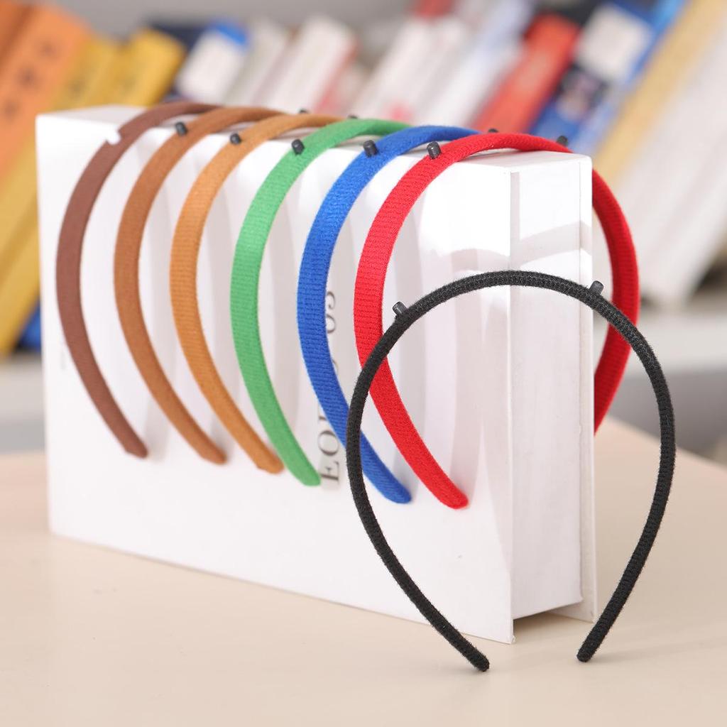 Colorful 1.5cm Cloth Wrapped Headband with Horns - Christmas Handmade Spring Hair Accessory