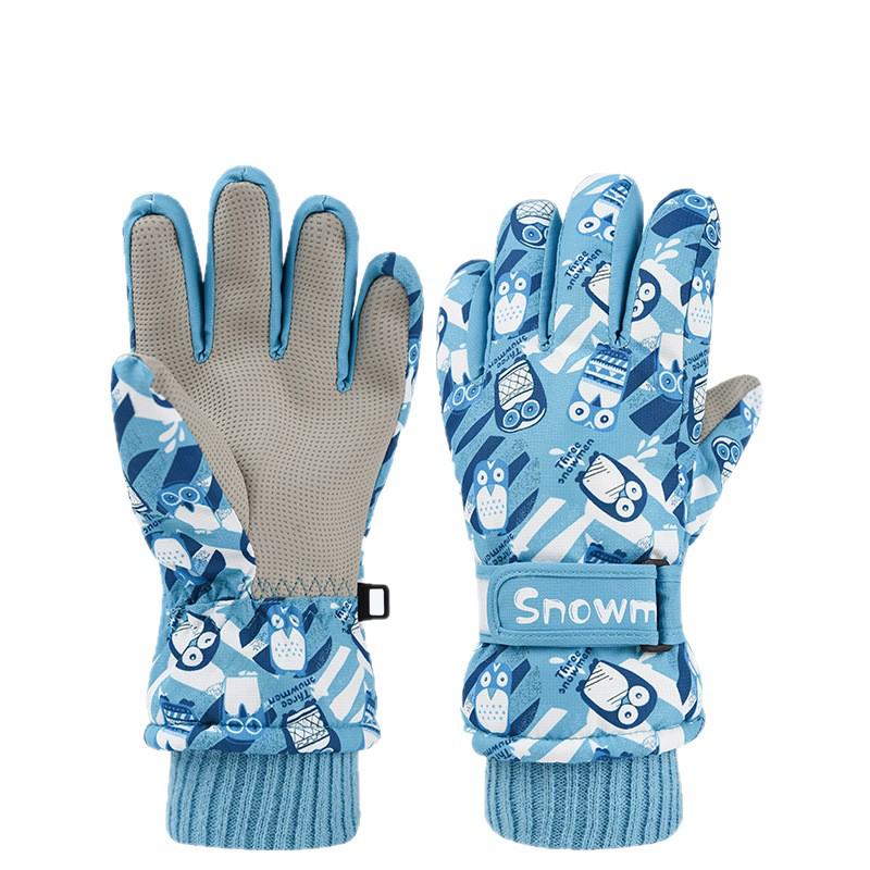 Children's Waterproof Ski Gloves - Warm, Windproof, Non-slip, Fleece-lined Cotton for Boys and Girls
