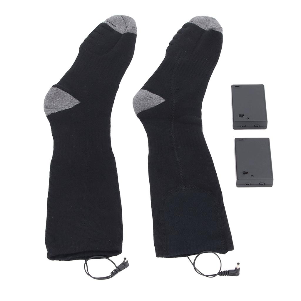 Elektrisch beheizte Socken Batteriebetrieben Bequeme Baumwollsocken für Winterreisen Camping Radfahren Skifahren Wandern Eins