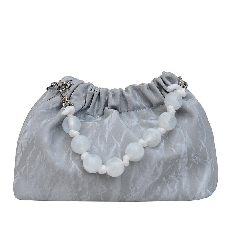 Trendy Women's Beaded Handbag Stylish Chain Crossbody Bucket Bag In Various Colors