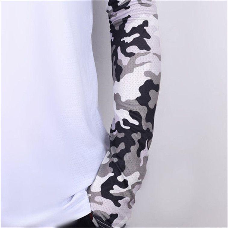 Camouflage Ice Sleeves for Men and Women Summer Breathable Sunscreen Sleeves Outdoor Sports Cycling Anti UV Arm Sleeves
