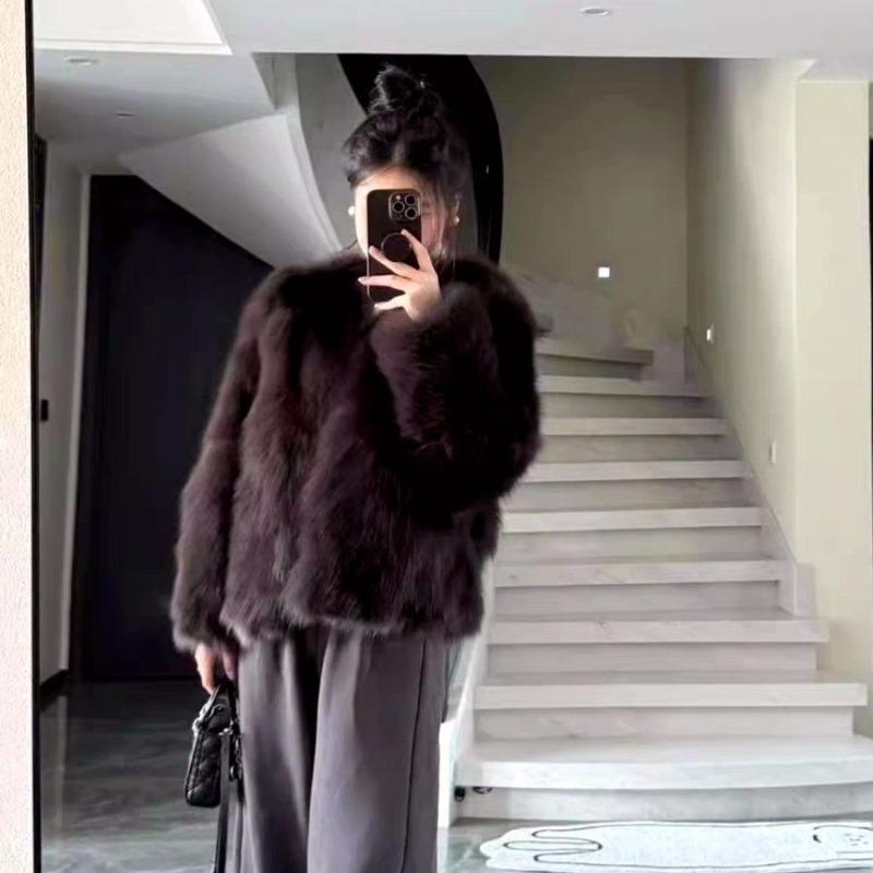 Fox Fur Coat Women's Winter Short New Temperament Light Wool Cotton-padded Coat