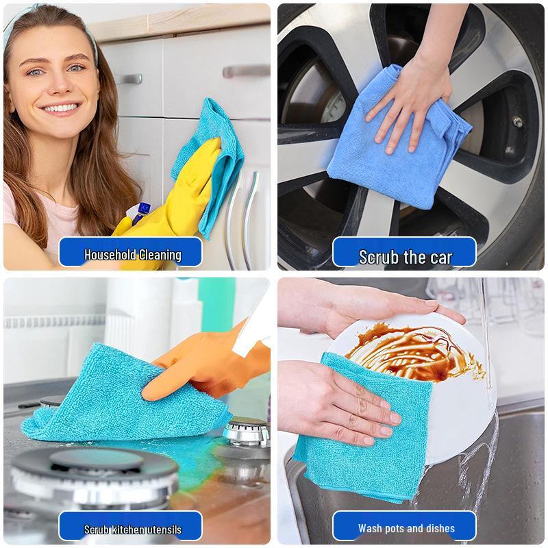 Multifunctional Lint-Free Microfiber Cleaning Towel: Absorbent & Thick for Home, Car, Table, Dishes