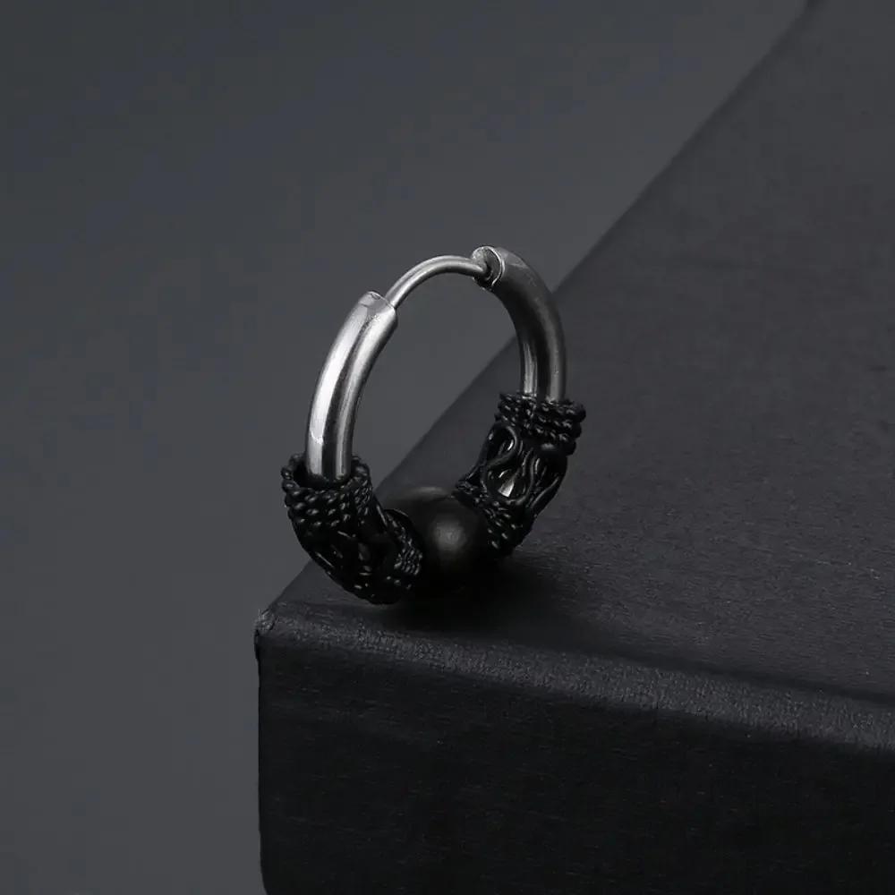 Wannee 2pcs Cross Feather Stud Earrings Punk Rock Style Stainless Steel Hiphop Jewelry For Women Men