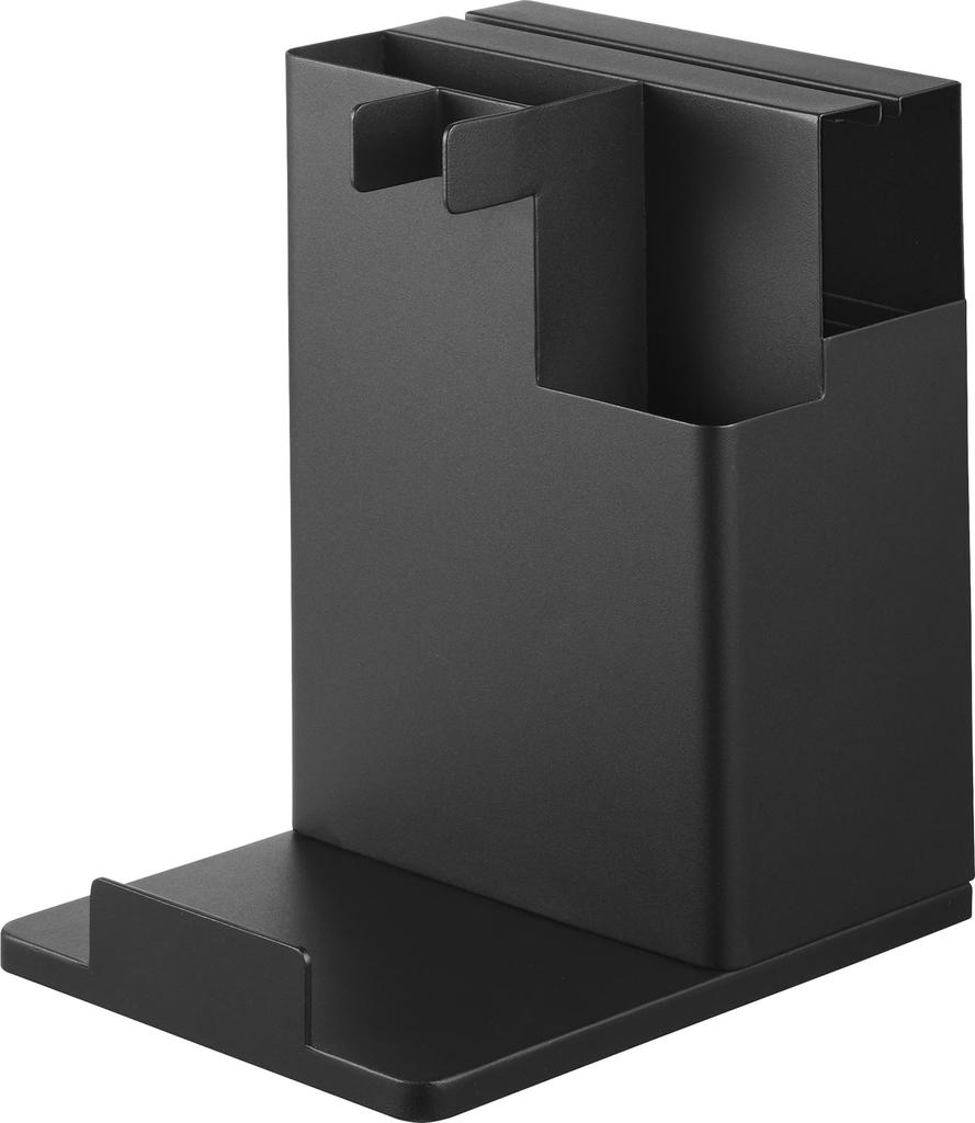 Yamazaki Stick Vacuum & Tool Organizer, Black, W20.1 X D25.1 X H28.7cm, Tower Vacuum Cleaner Stand, 1554