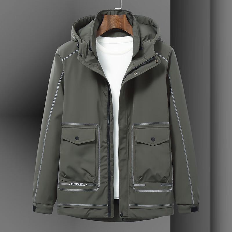 Dibenze Men's Plus Size Fleece Lined Hooded Winter Jacket