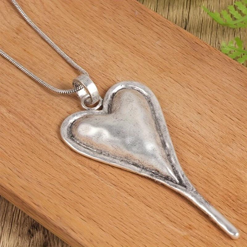 Lady Irregular Heart-shaped Pendant Necklace - Retro Women's Jewelry