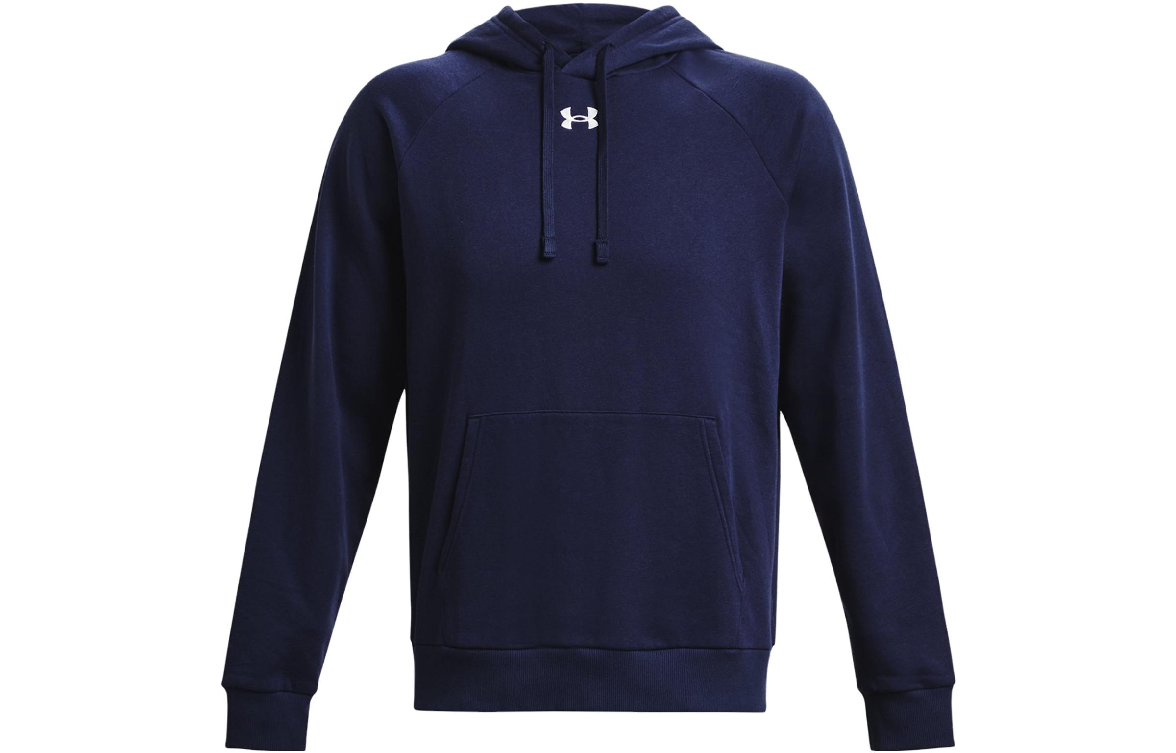 Under Armour Rival Fleece Sweatshirts Men s Navy Blue Hooded Moderate Regular 1379757-410 XL
