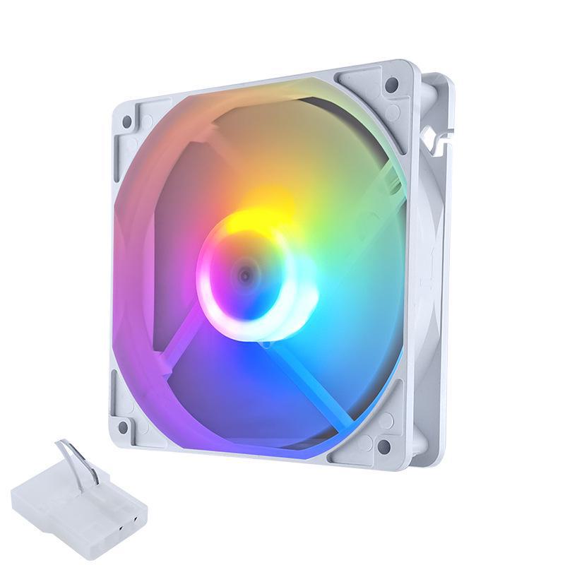 

120-мм світлодіодний безшумний 4-контактний вентилятор охолодження для настільного шасі Forward, Dazzling Shadow білий