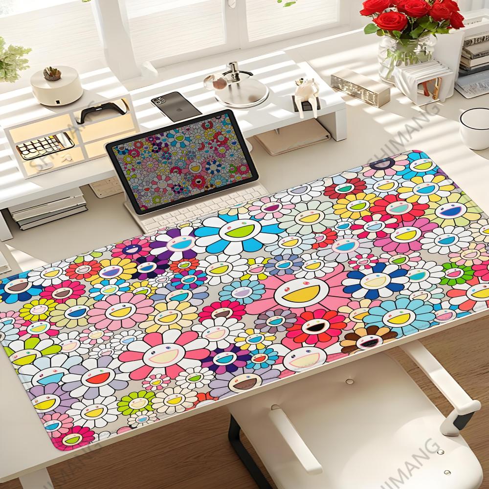Flower TTakashi Art MMurakami Large XXL Table Mat Student Mousepad Gamer Computer Keyboard Pad Games Pad Desktop Mat