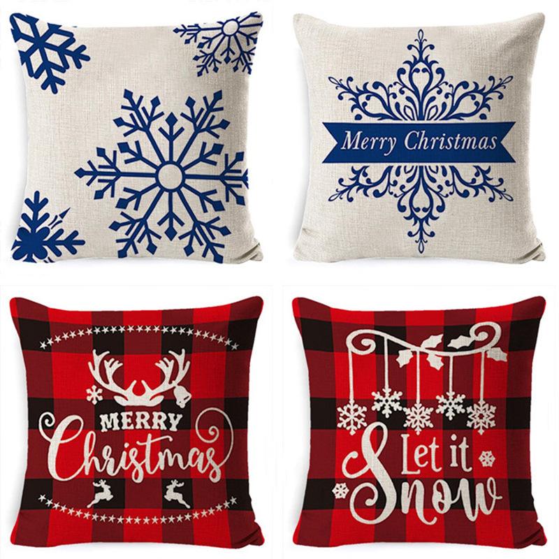 Christmas Pillow Home European Linen Sofa Cushion Cushion New Pillow Case
