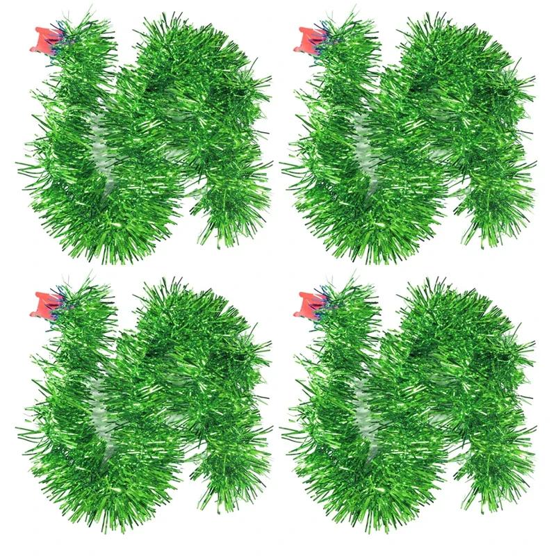 Christmas Ribbon Tinsel Garland Colorful Glitter Twist Ribbons Ornaments Xmas Tree DIY Hanging Wreath Party Home Decor Supplies