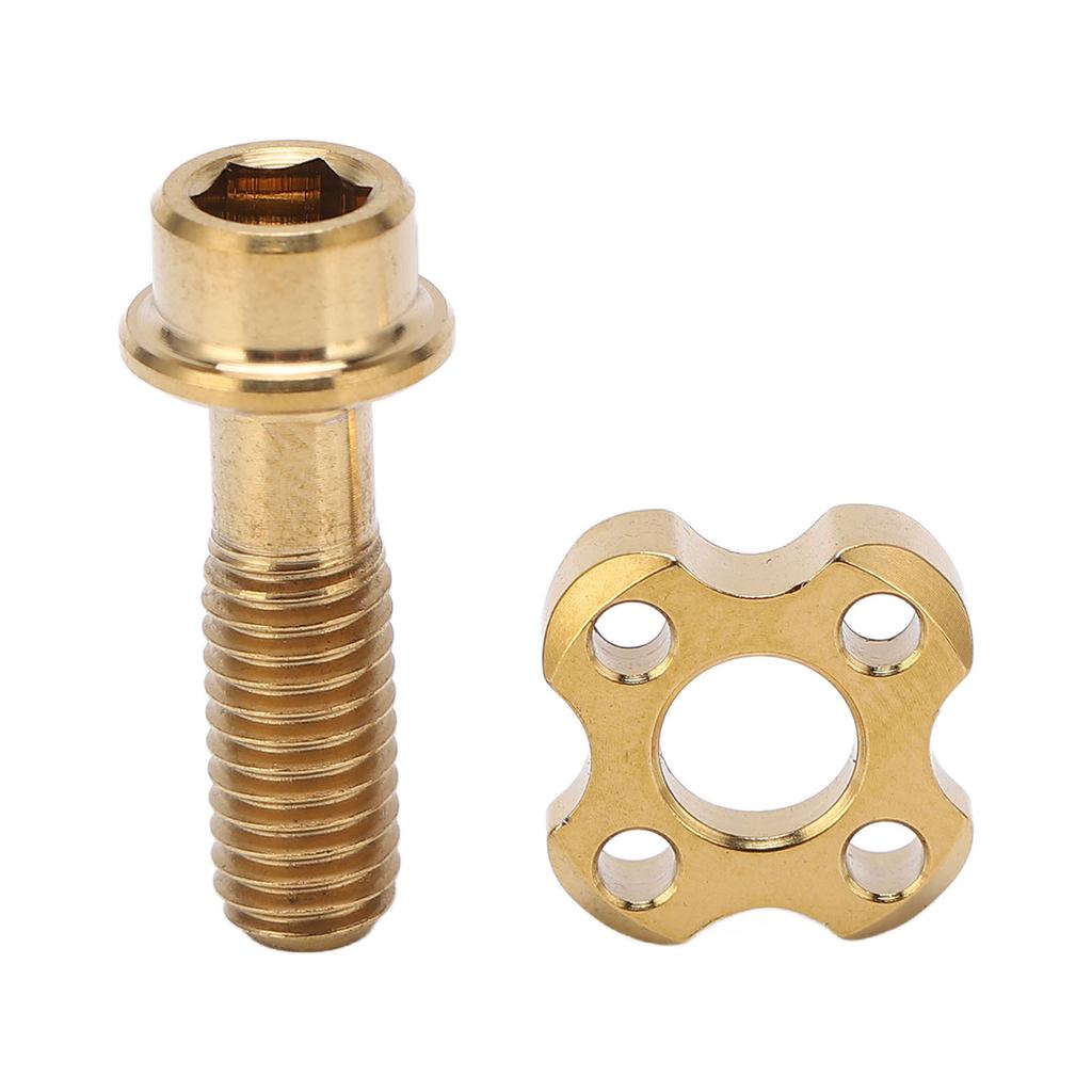 RISK Bike Front Derailleur Screw Gasket Kit Hollow Titanium Alloy Folding Bicycle Derailleur Screw Accessory Gold