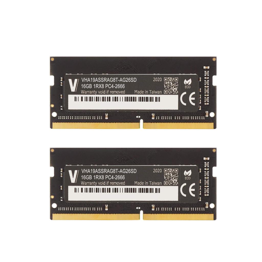 v-color Hynix IC Notebook PC Memory DDR4 2666MHz PC4-21300 32GB (16GB x 2) SO-DIMM 2Gx8 1.2V CL19 iMac Compatible TN416G26D819K-VC