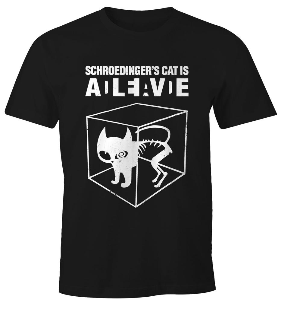 Schrodinger Cat Man T-shirt Fun Shirt Pure Cotton Material Breathable Comfortable Machine Washable Casual Loose Tops New Arrival