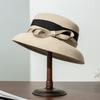 Autumn and Winter New Wool Felt Hat Hepburn Style Female Versatile Elegant Dome Bow