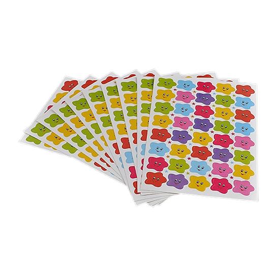 

Мультяшный узор в виде улыбки, многоцветная наклейка в форме звезды, наклейка для детей