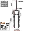Furcă cu aer pentru bicicletă de munte BUCKLOS 9*100mm Furcă cu suspensie pe aer pentru bicicletă Cursă 120mm Tub drept/conic Furcă MTB Frână pe disc RL/LO