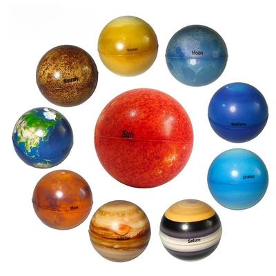 Children Eight Planets Bouncy Ball Stress Relief Toys Moon Solar System Education Science Decompression Squeeze Toy Teaching Aid