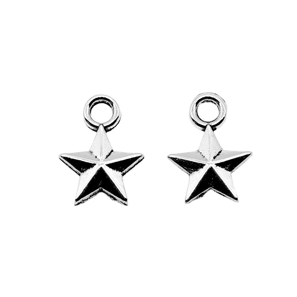 Five-Pointed Star Charms Multi Color Alloy Plain Pendants For Celestial Themed Jewelry