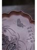 Butterfly Fragrance Zisha Tea Tray: Handmade Relief Carved Dry Brewing Kettle Holder in Retro Style