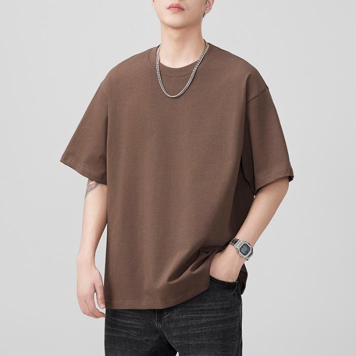 Summer Heavyweight 300g Light Board Pure Cotton Sleeve T-shirt Men's Loose Japanese Casual