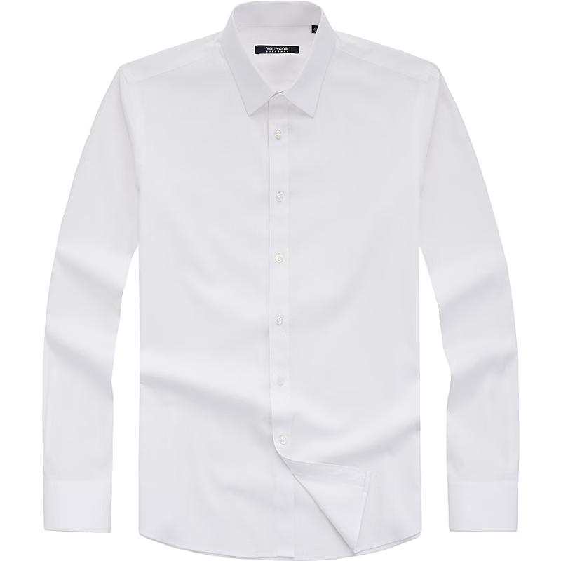 YOUNGOR Men's DP Wrinkle-Free Long-Sleeve Cotton Shirt
