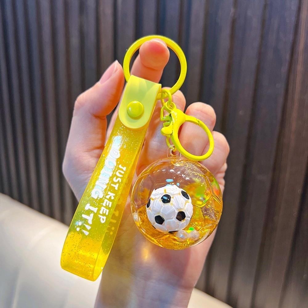 Candy Color Football Quicksand Bottle Transparent Quicksand Bottle Small Ornament  for Gifts жёлтый