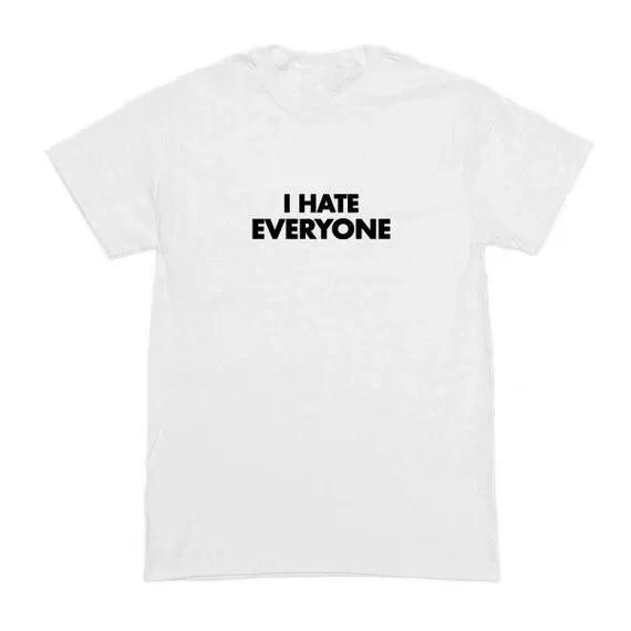 

I Hate Everyone Tee; Y2K 2000s Retro Aesthetic Funny Graphic Unisex T-Shirt S