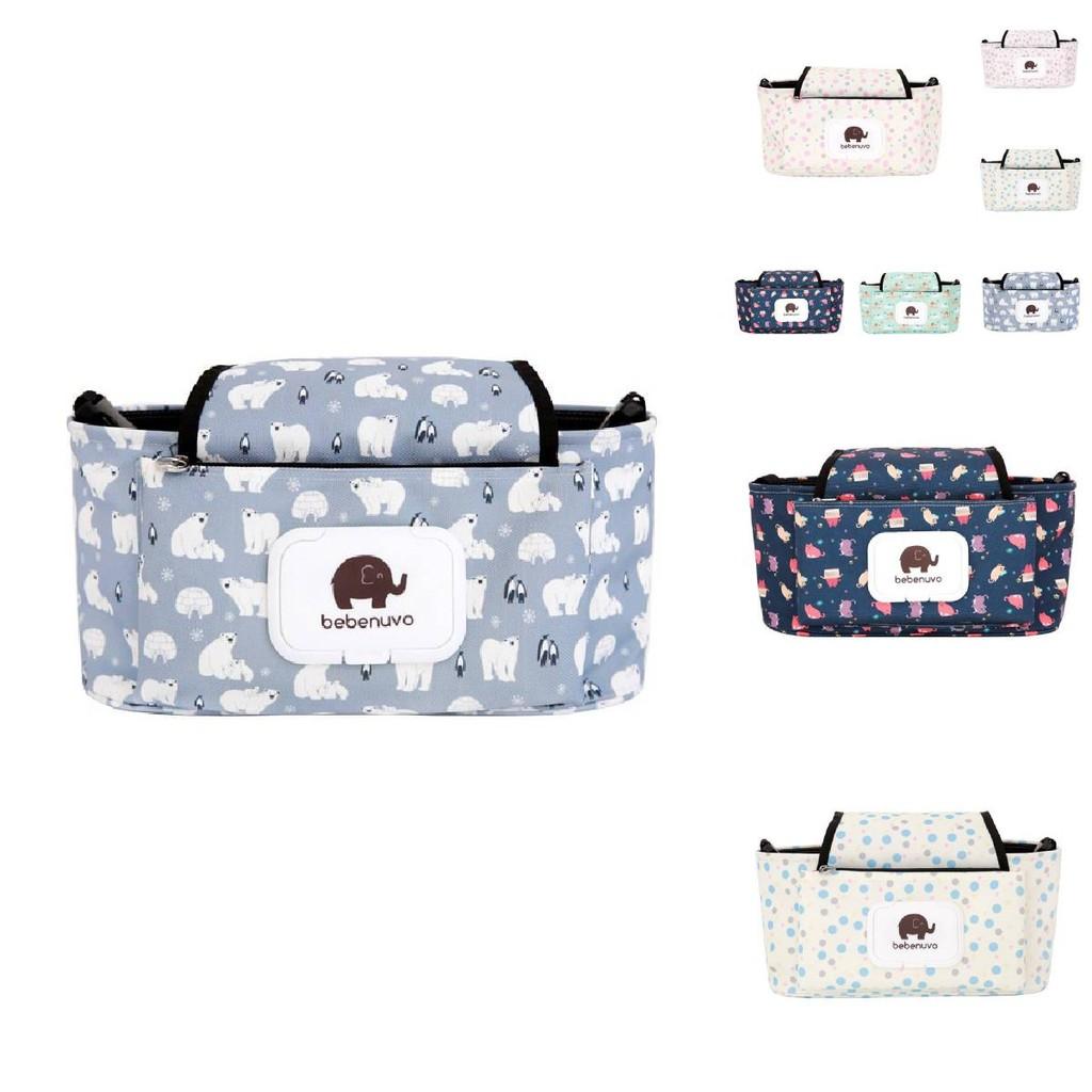 Entzückende Rosa Gepunktete Kinderwagen-Organizer-Tasche Für Baby-Utensilien Mit