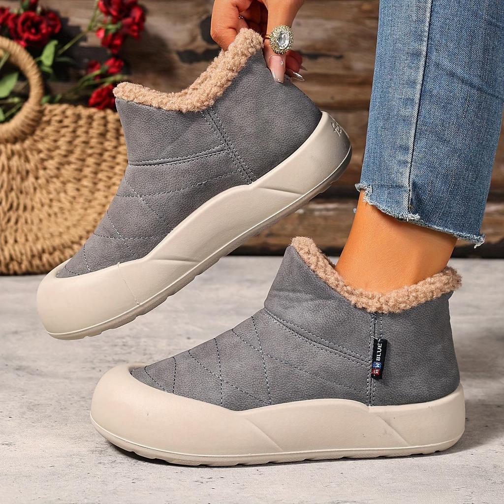 Order A Size Up Women's Winter Snow Boots with Thick Sole Shoes Cold Weather Indoor/Outdoor Warm Ankle Boots Winter Boots