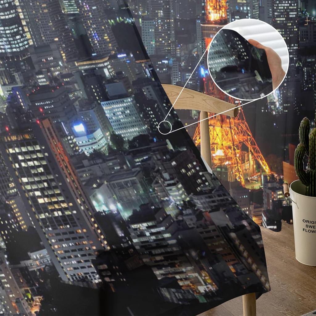 City Night Cityscape Sheer Curtains Living Room Window Tulle Curtains For Bedroom Kitchen Home Decoration Voile Drapes