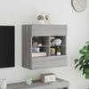 Wall Mounted TV Cabinet with LED Lights Grey Sonoma 58.5 x 30 x 60.5 cm